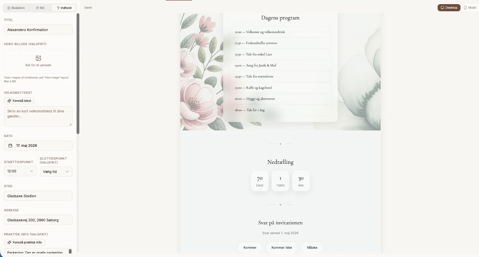 En smuk invitationsoplevelse for dine gæster