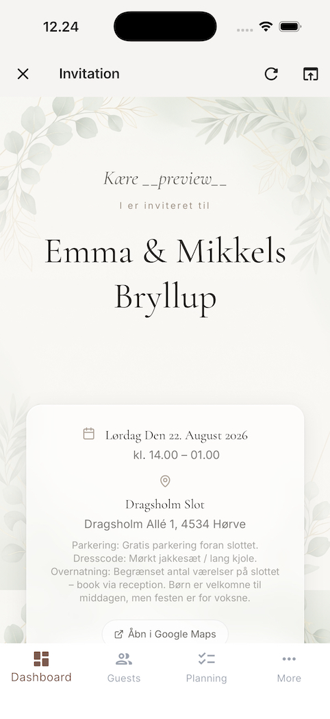 Invitation preview